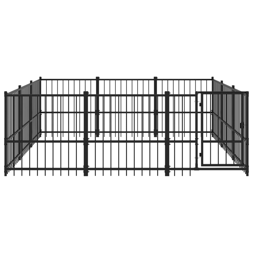 Vidaxl Chienne Kennel pour l'extérieur de 8,47 m² en acier