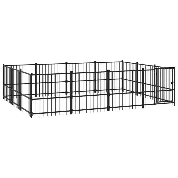 Vidaxl Dog Kennel pour l'extérieur de 11,58 m² en acier