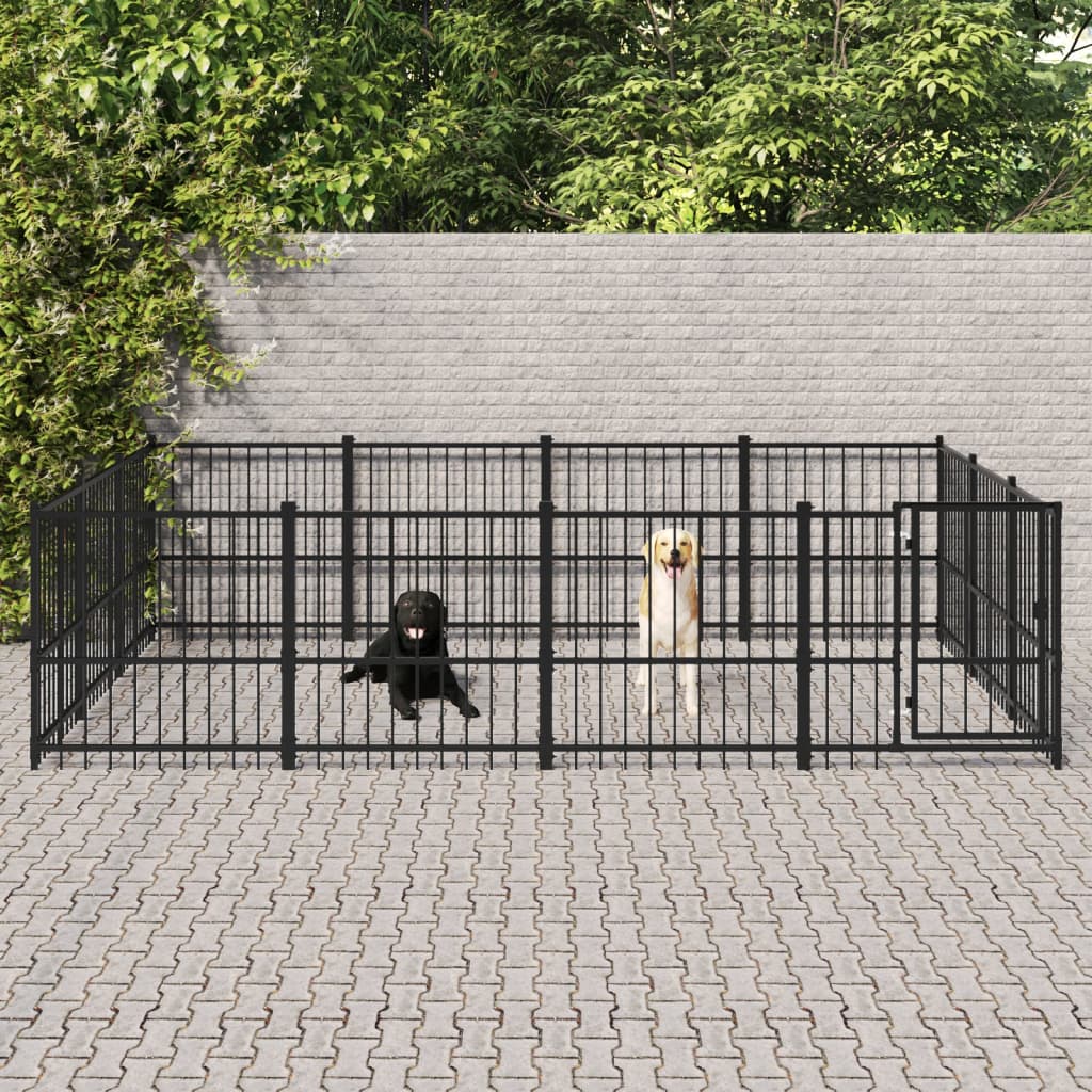 Vidaxl Dog Kennel pour l'extérieur de 11,58 m² en acier