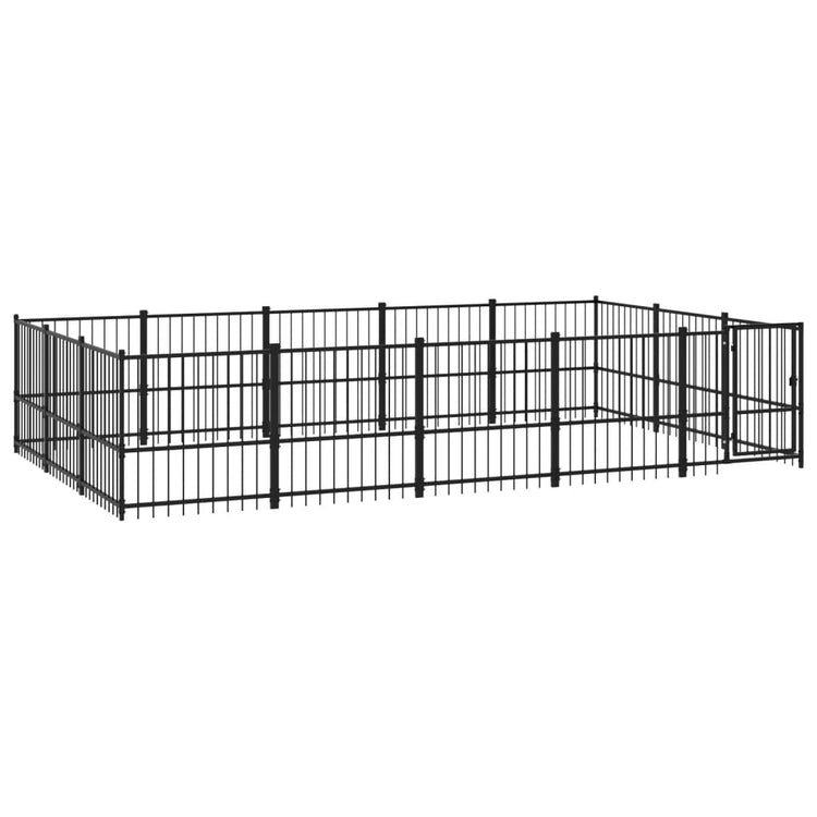 Vidaxl Dog Kennel pour l'extérieur de 14,11 m² en acier