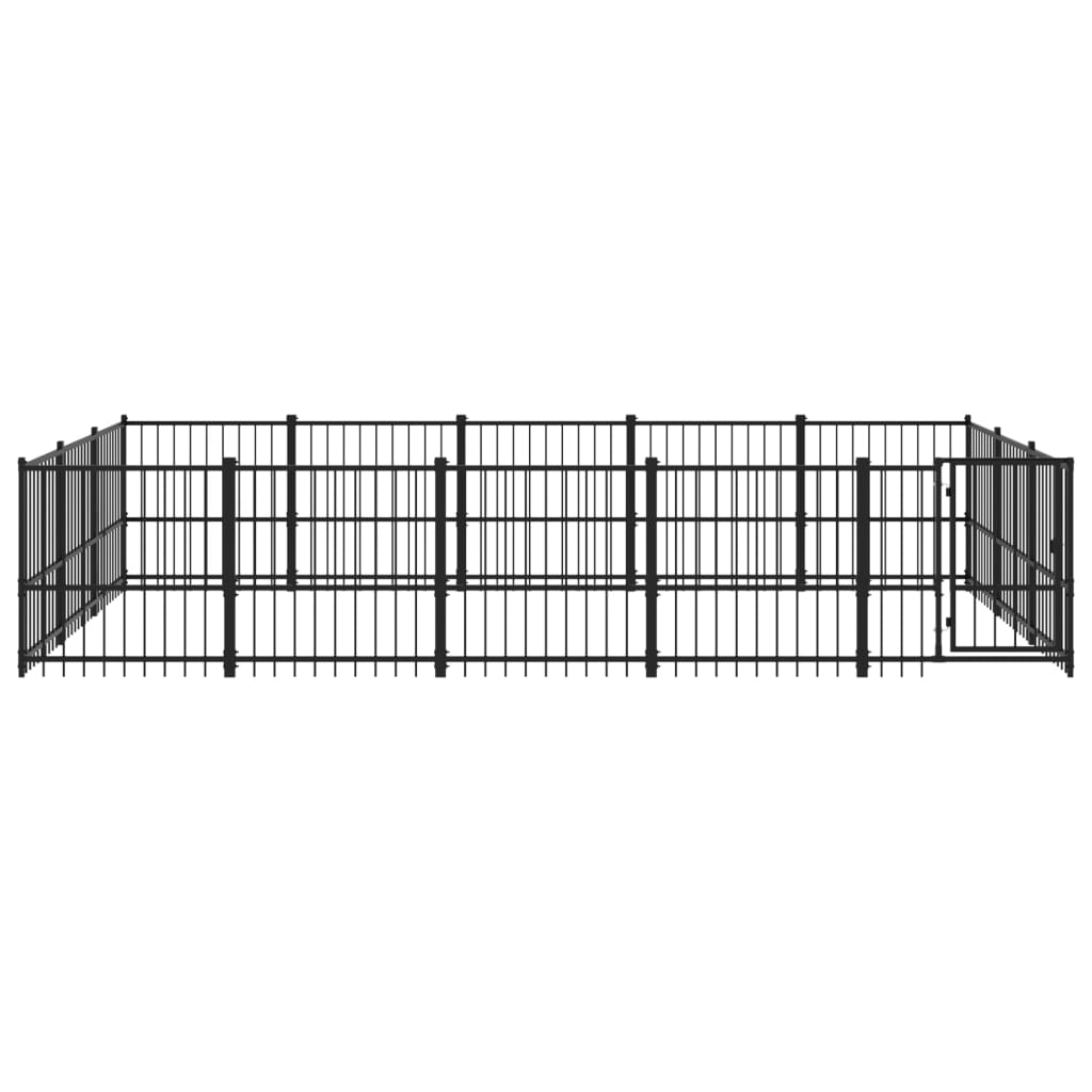 Vidaxl Dog Kennel pour l'extérieur de 14,11 m² en acier
