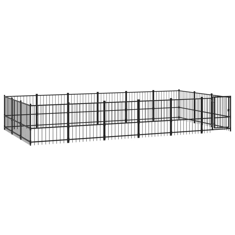 Vidaxl Dog Kennel pour l'extérieur de 16,94 m² en acier
