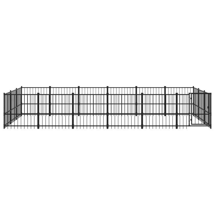 Vidaxl Dog Kennel pour l'extérieur de 16,94 m² en acier
