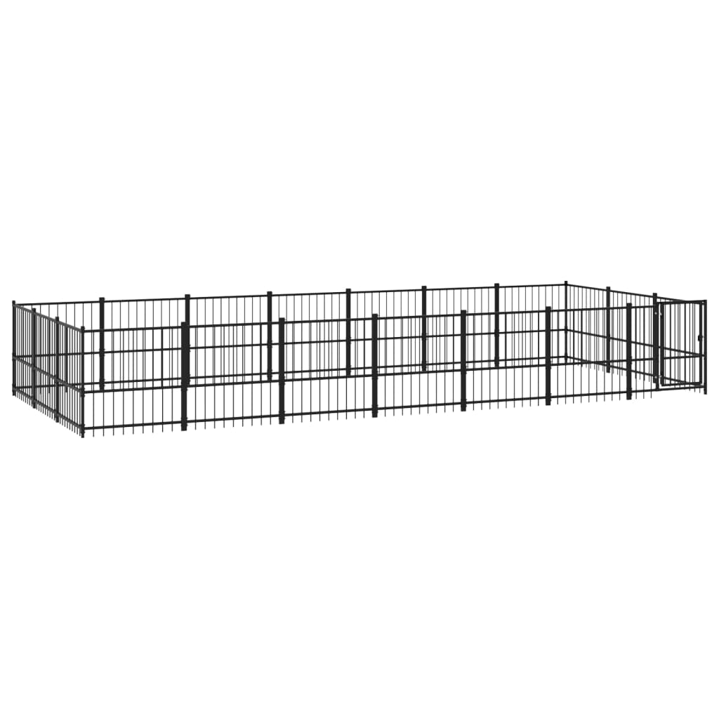 Vidaxl Chienne de chien pour l'extérieur de 19,76 m² en acier