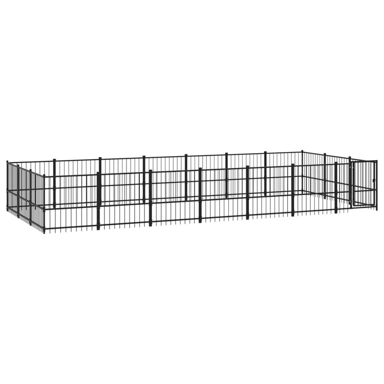 Vidaxl Chienne de chien pour l'extérieur de 19,76 m² en acier