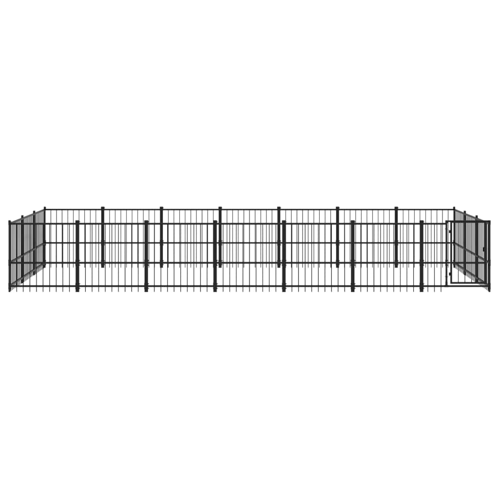 Vidaxl Chienne de chien pour l'extérieur de 19,76 m² en acier