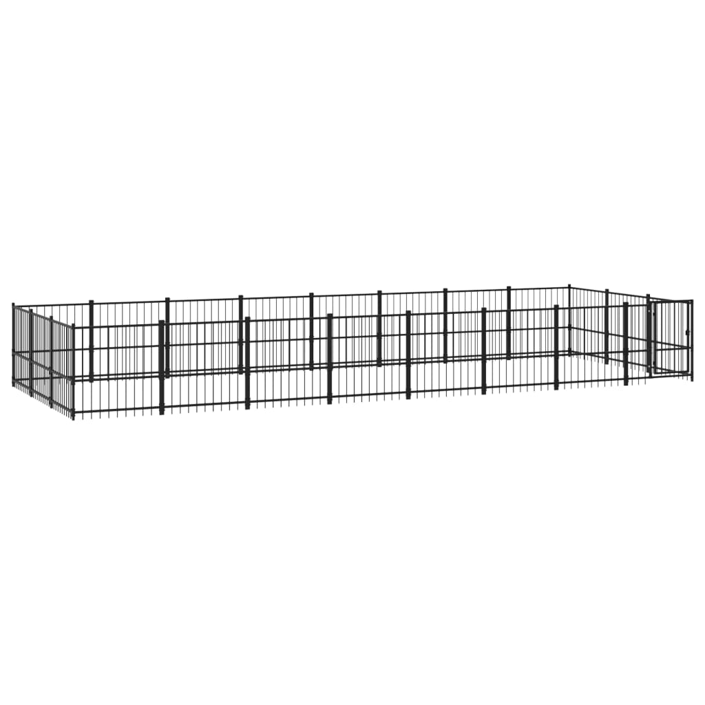 Vidaxl Chienne de chien pour l'extérieur de 22,58 m² en acier