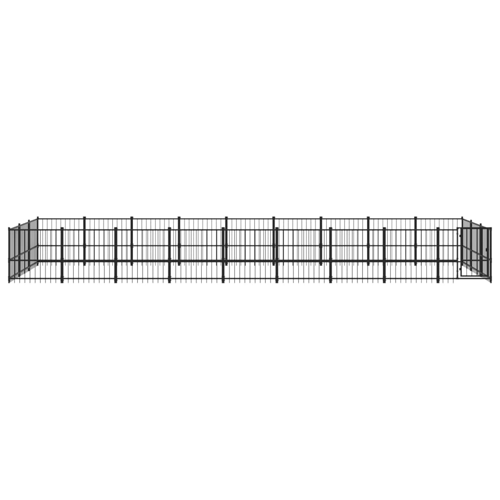 Vidaxl Chienne Kennel pour l'extérieur de 25,4 m² en acier