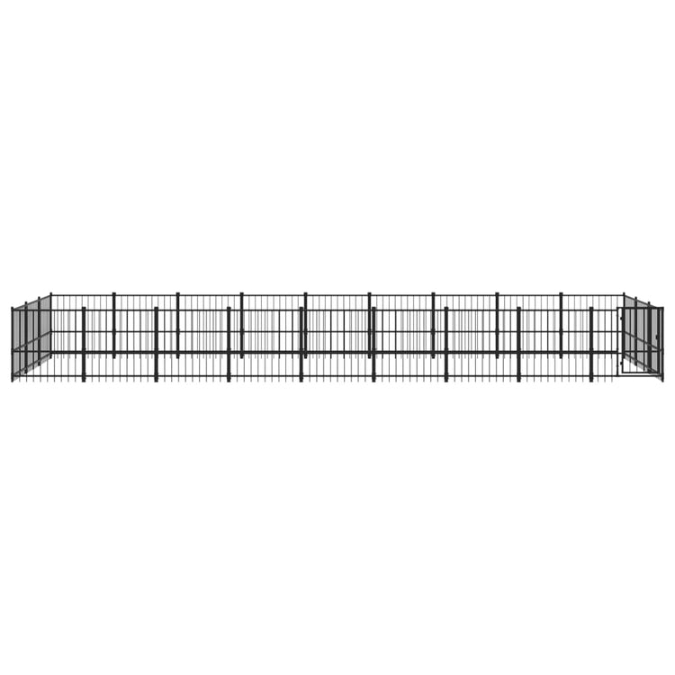 Vidaxl Chienne Kennel pour l'extérieur de 25,4 m² en acier