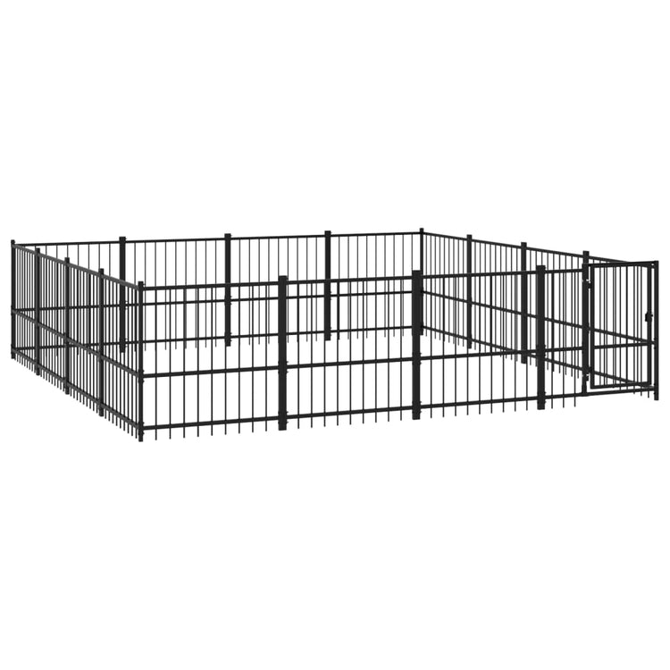 Vidaxl Dog Kennel pour l'extérieur de 15,05 m² en acier