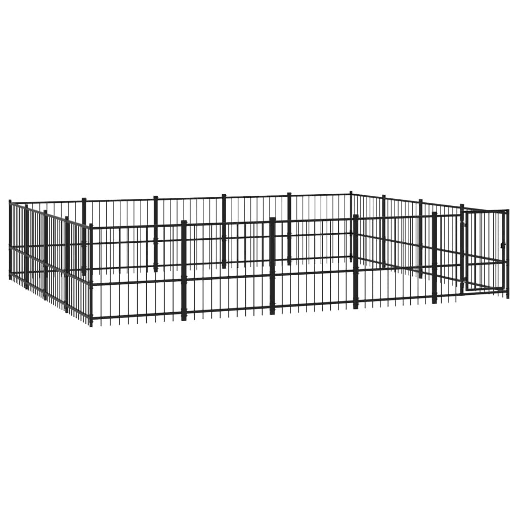 Vidaxl Chienne de chien pour l'extérieur de 18,82 m² en acier