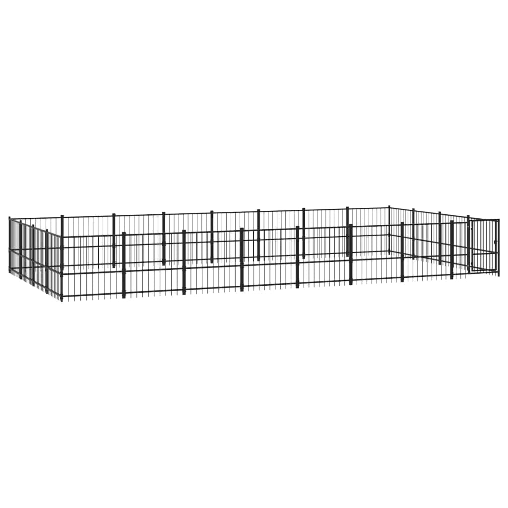 Vidaxl Dog Kennel pour l'extérieur de 30,11 m² en acier