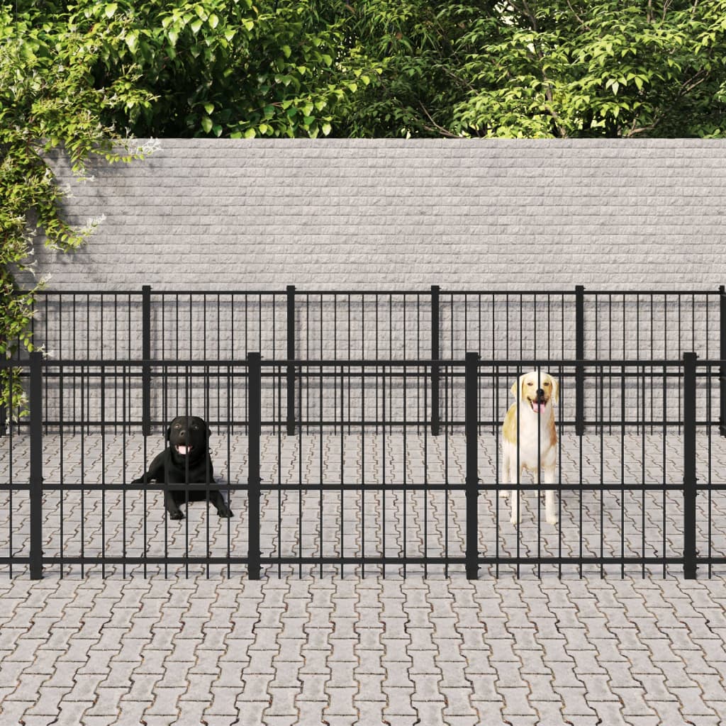 Vidaxl Dog Kennel pour l'extérieur de 30,11 m² en acier