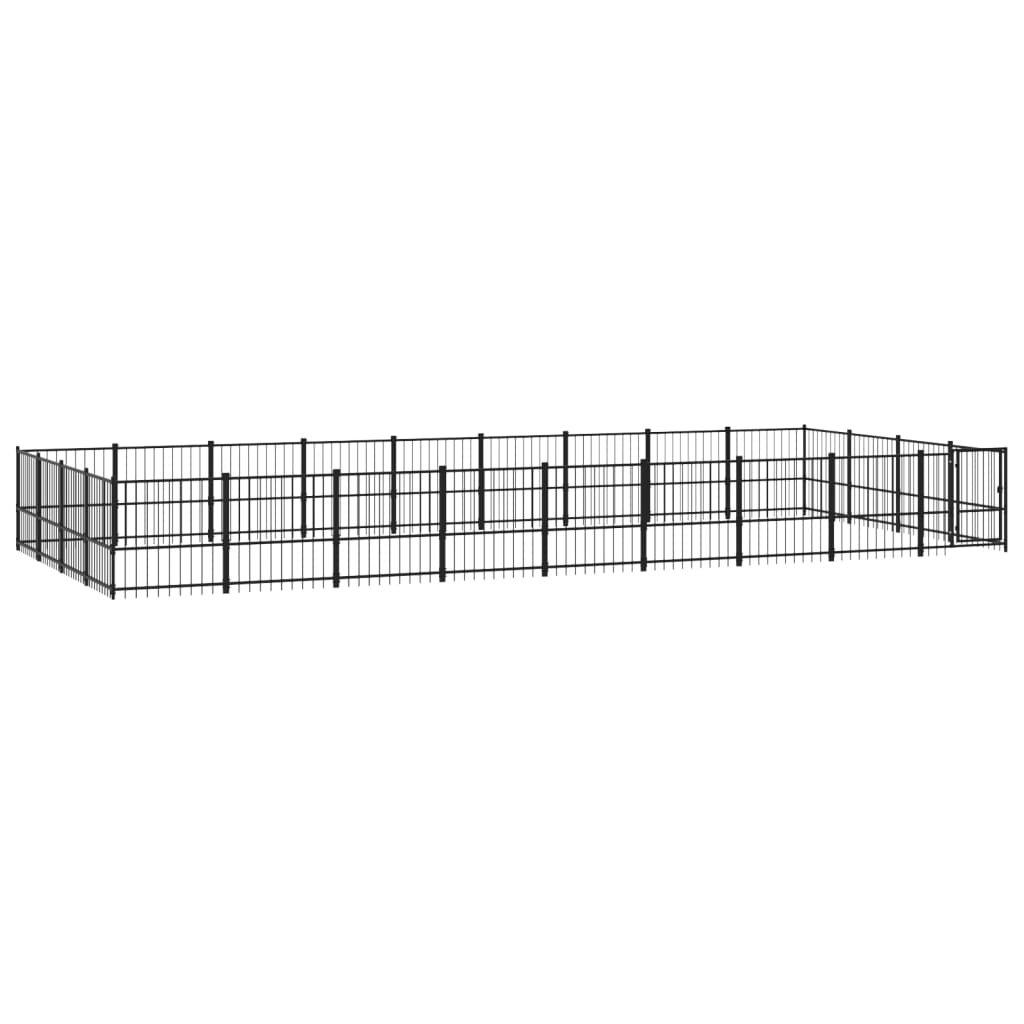 Vidaxl Chienne de chien pour l'extérieur de 33,87 m² en acier