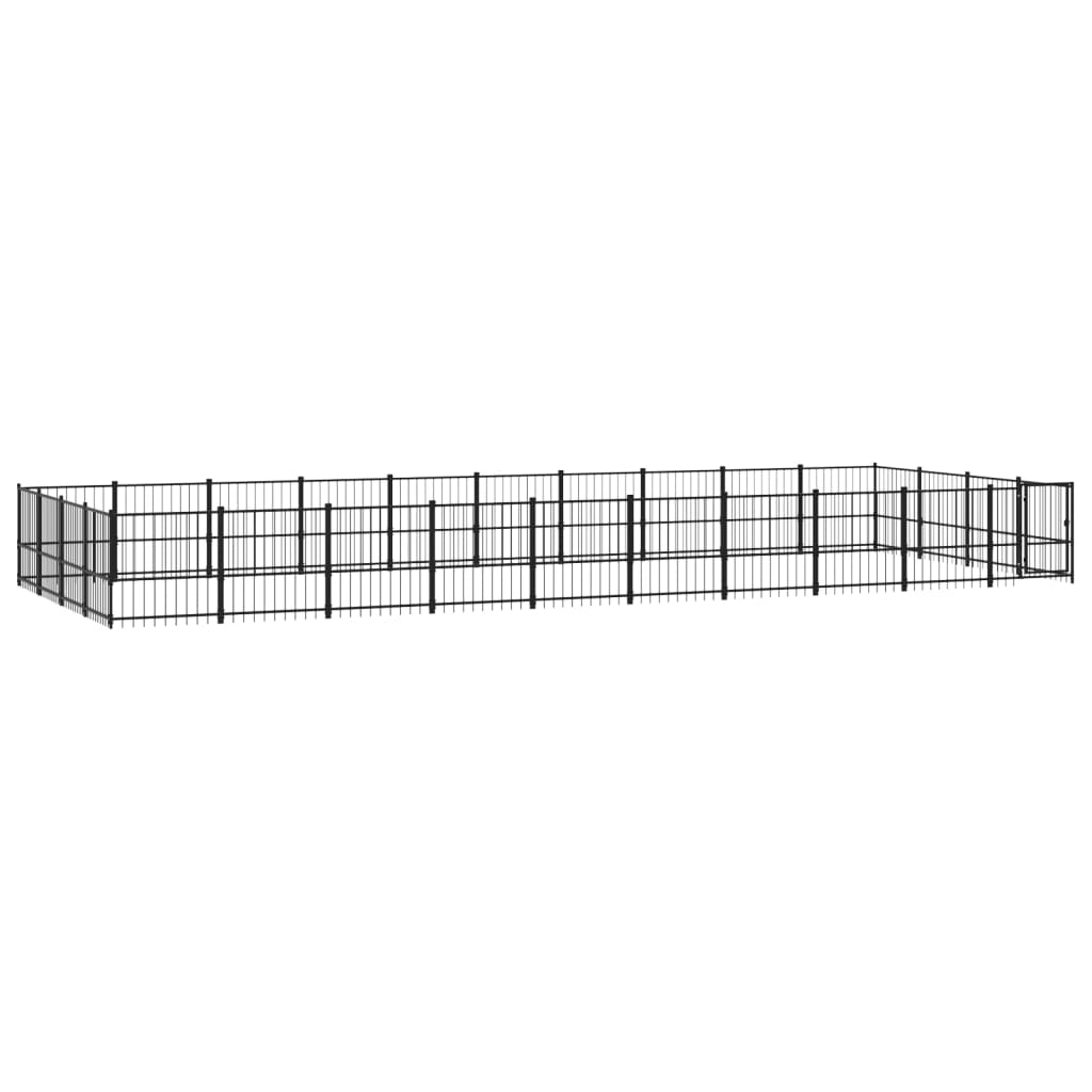 Vidaxl Chienne de chien pour l'extérieur de 37,64 m² en acier