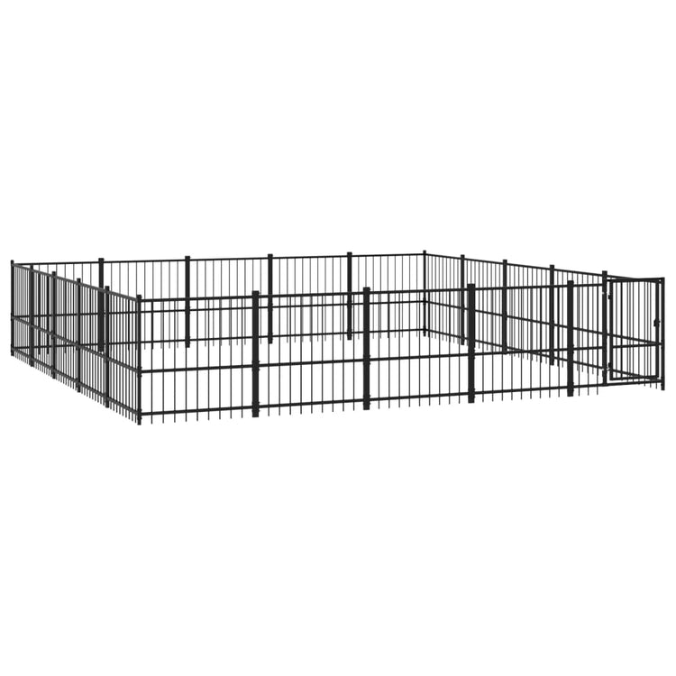 Vidaxl Chienne de chien pour l'extérieur de 23,52 m² en acier
