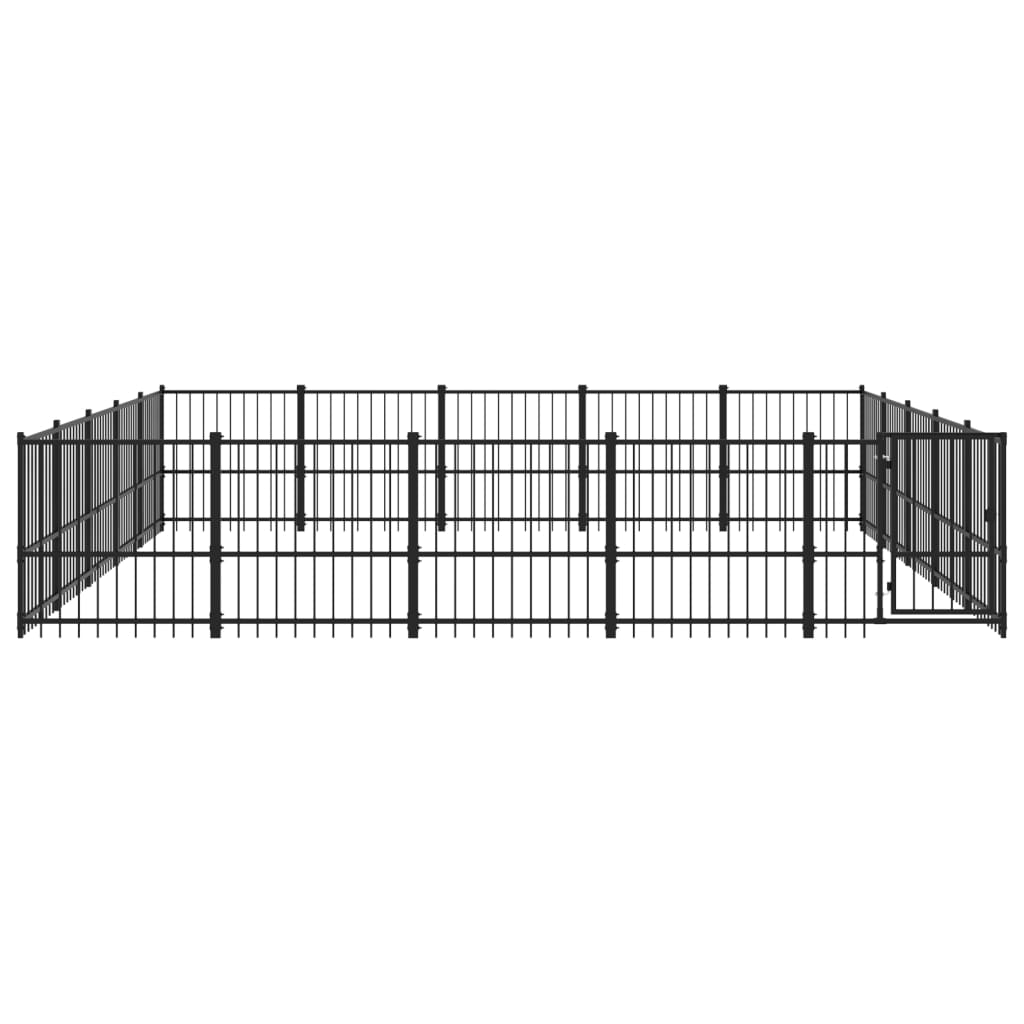Vidaxl Chienne de chien pour l'extérieur de 23,52 m² en acier