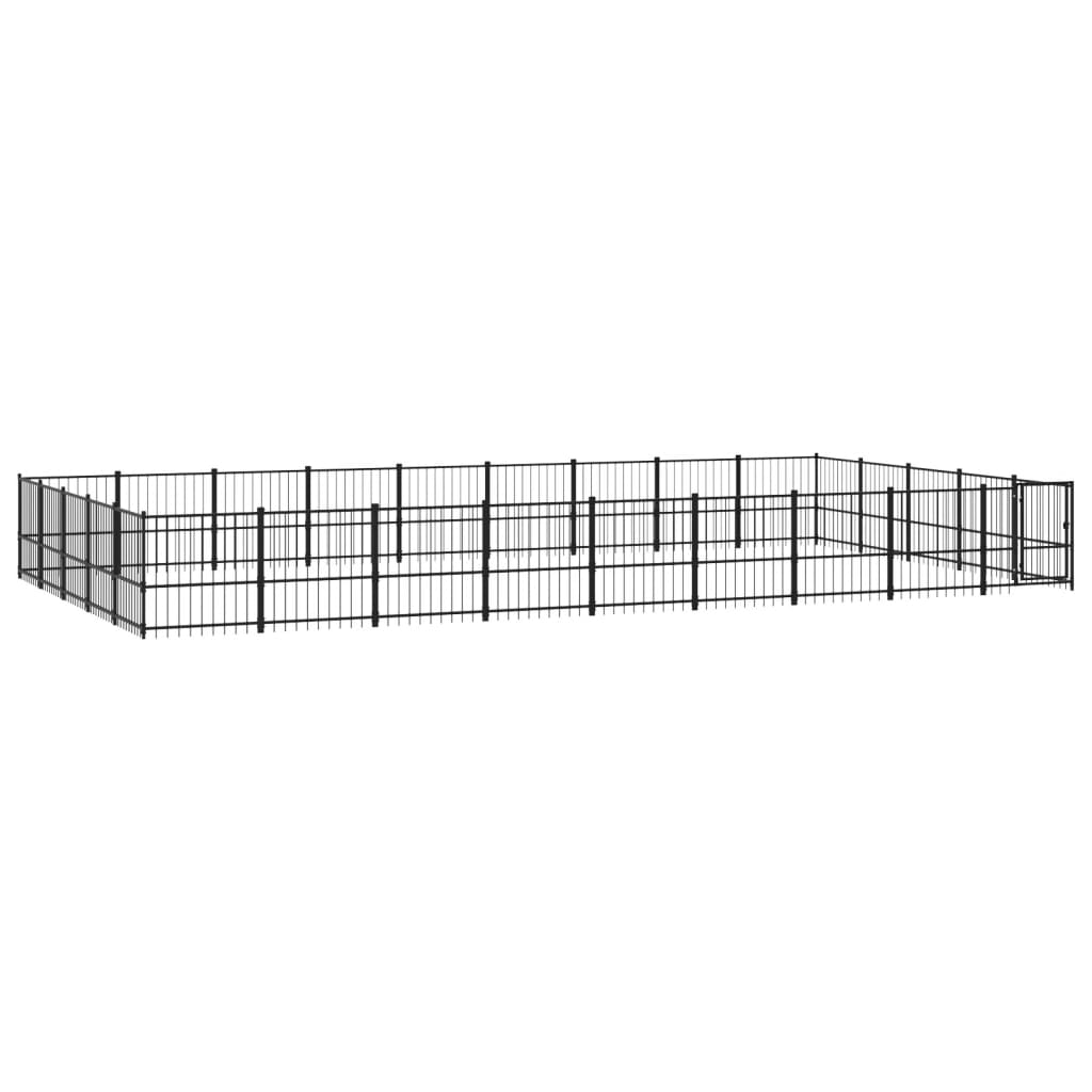 Vidaxl Chienne de chien pour l'extérieur de 42,34 m² en acier