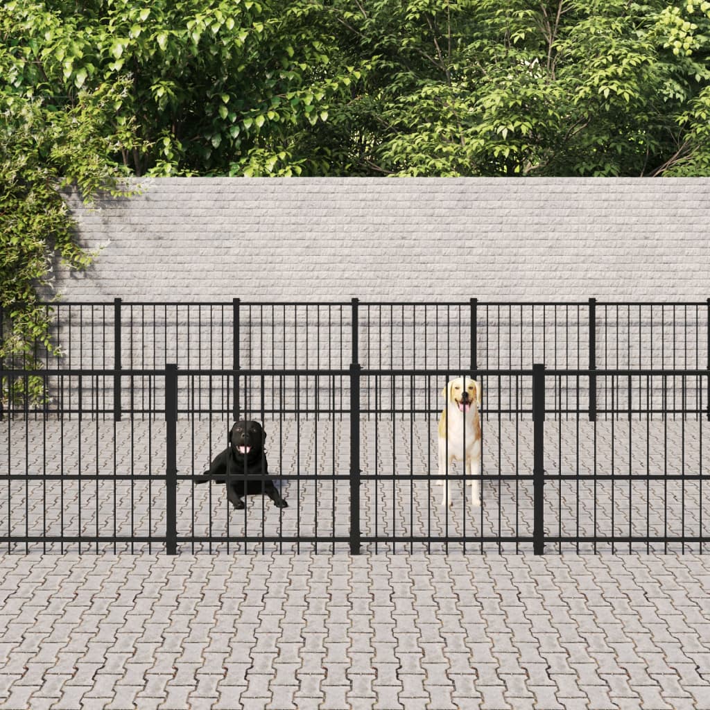 Vidaxl Chienne de chien pour l'extérieur de 42,34 m² en acier