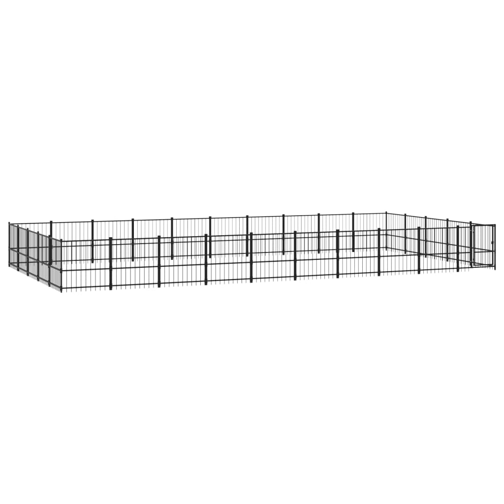 Vidaxl Chienne Kennel pour l'extérieur de 47,05 m² en acier