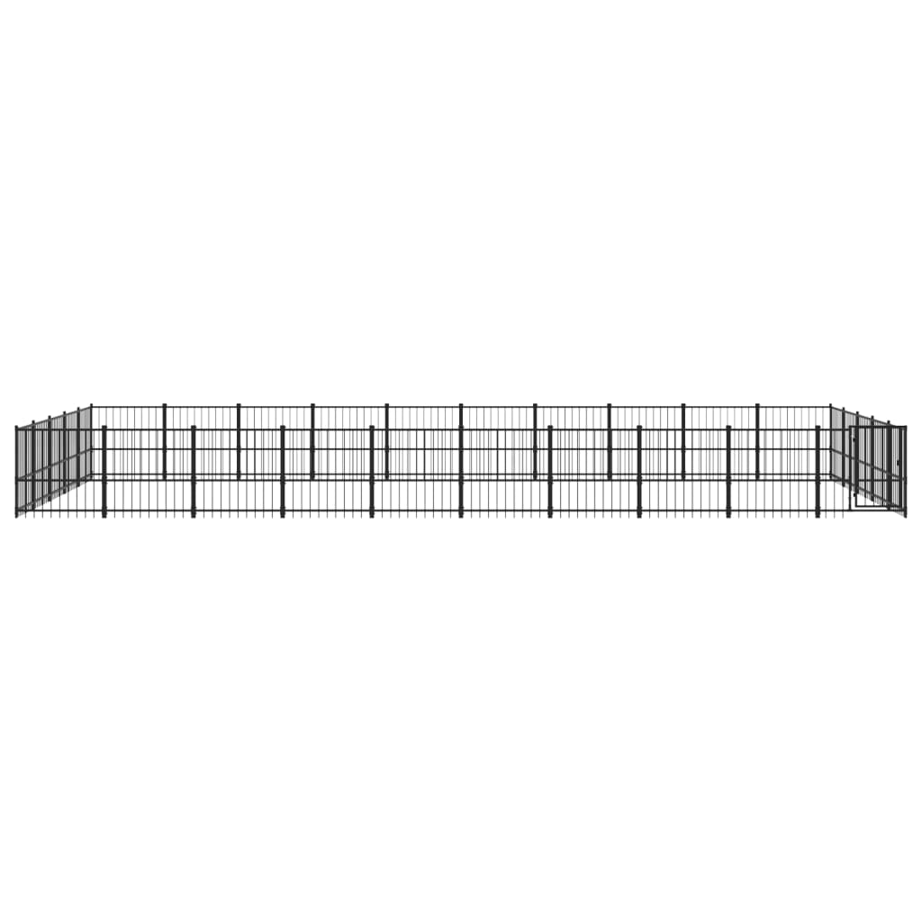 Vidaxl Chienne Kennel pour l'extérieur de 47,05 m² en acier