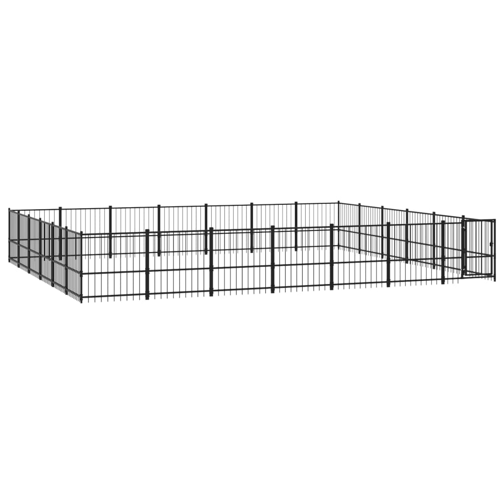 Vidaxl Chienne de chien pour l'extérieur de 39,52 m² en acier