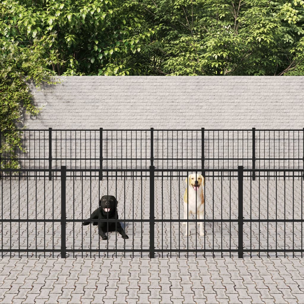 Vidaxl Chienne de chien pour l'extérieur de 39,52 m² en acier