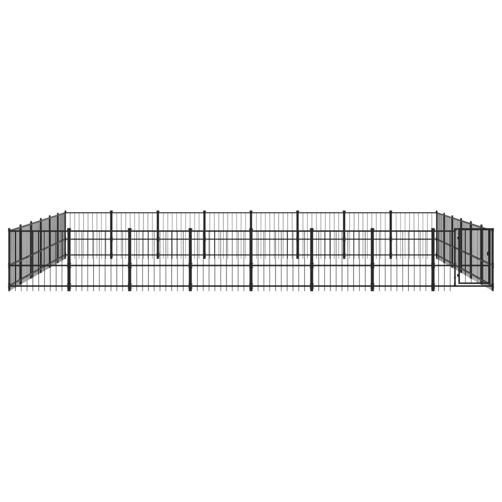 Vidaxl Chienne Kennel pour l'extérieur de 45,16 m² en acier