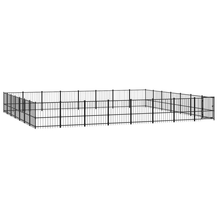 Vidaxl Chien Kennel pour l'extérieur de 52,69 m² en acier