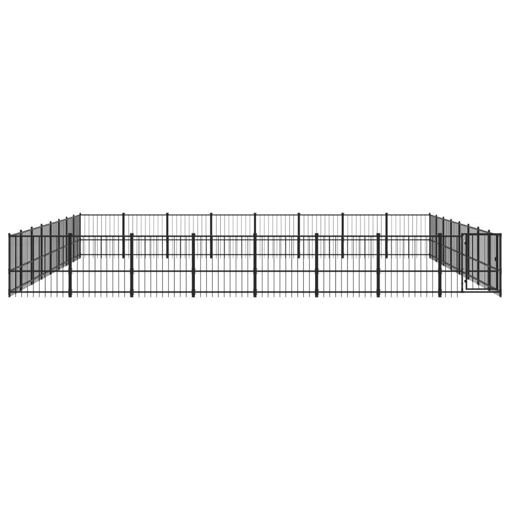 Vidaxl Chien Kennel pour l'extérieur de 60,22 m² en acier