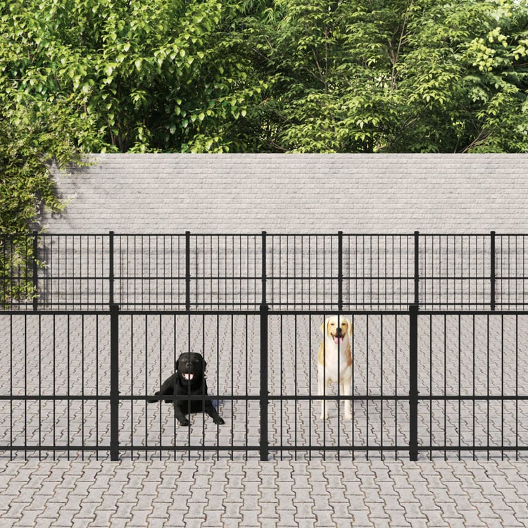 Vidaxl Chien Kennel pour l'extérieur de 60,22 m² en acier