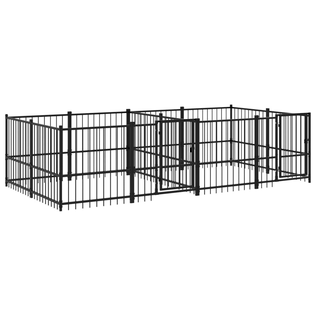 Vidaxl Chienne de chien pour l'extérieur de 7,51 m² en acier