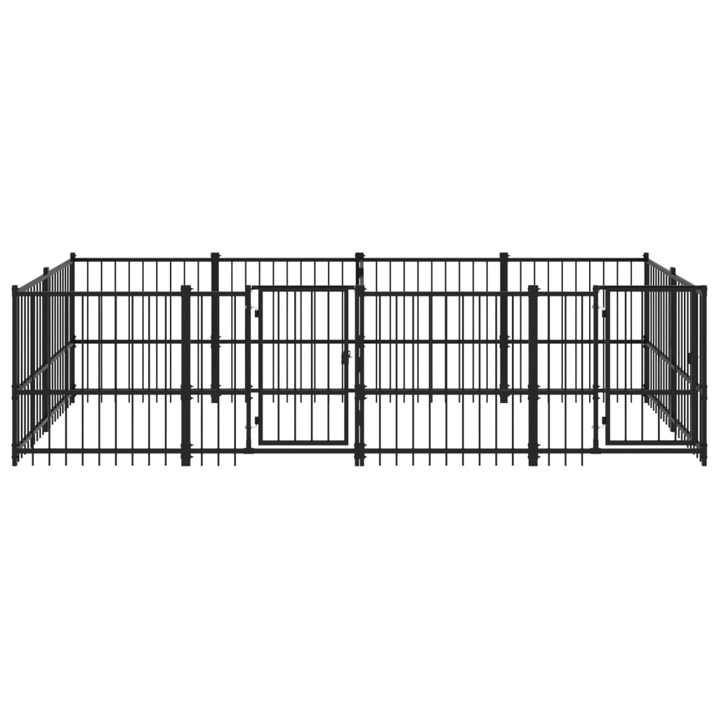 Vidaxl Chienne de chien pour l'extérieur de 7,51 m² en acier