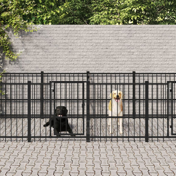 Vidaxl Chienne de chien pour l'extérieur de 7,51 m² en acier