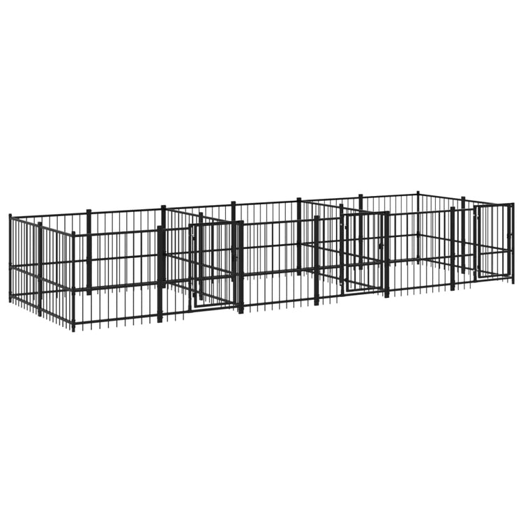 Vidaxl Chienne Kennel pour l'extérieur de 11,26 m² en acier