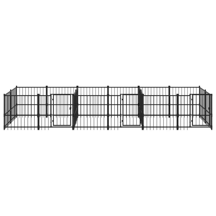 Vidaxl Chienne Kennel pour l'extérieur de 11,26 m² en acier