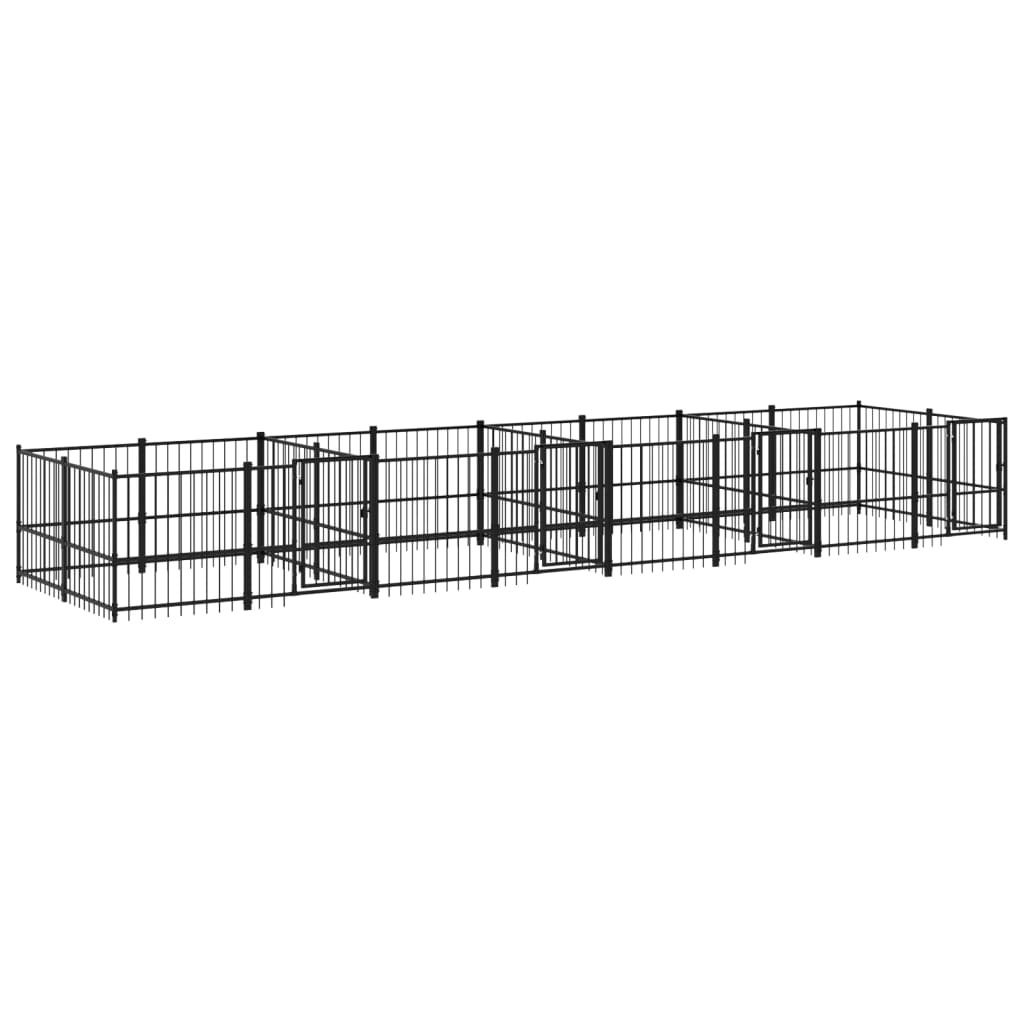 Vidaxl Dog Kennel pour l'extérieur de 15,02 m² en acier