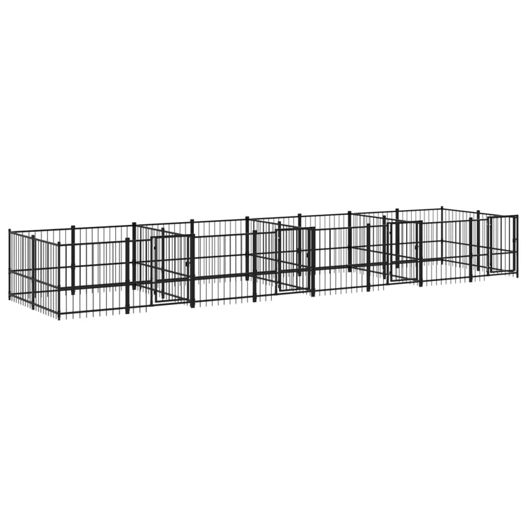 Vidaxl Dog Kennel pour l'extérieur de 15,02 m² en acier