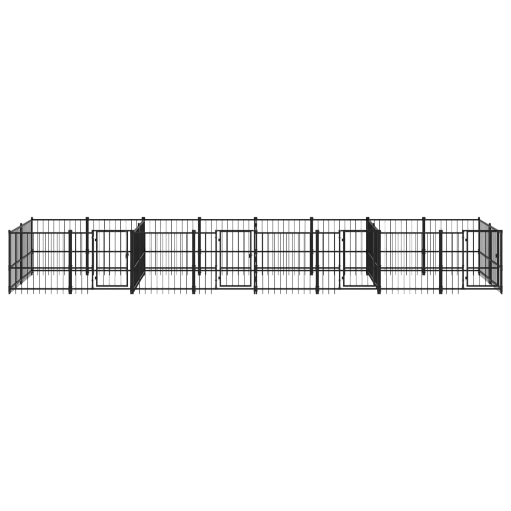 Vidaxl Dog Kennel pour l'extérieur de 15,02 m² en acier