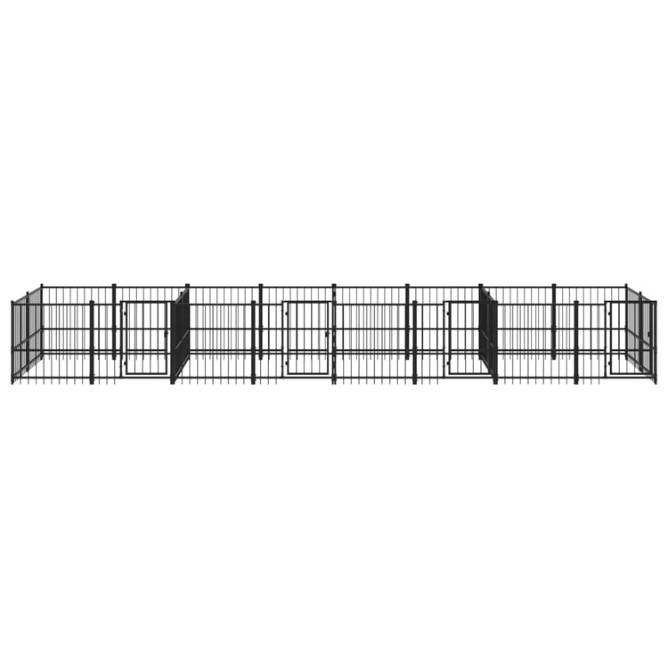 Vidaxl Dog Kennel pour l'extérieur de 15,02 m² en acier