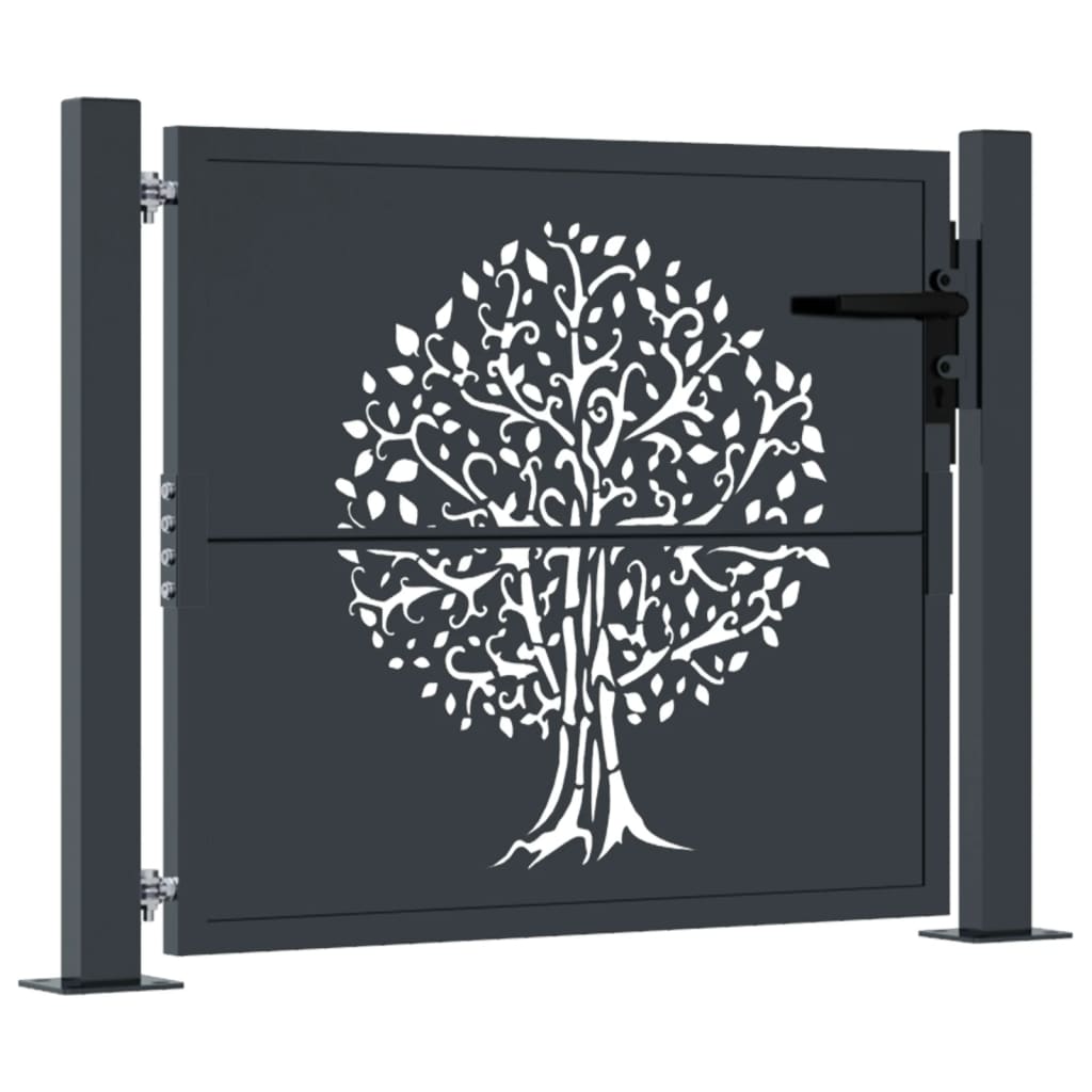 Port vidaxl 105x80 cm avec arbre conception en acier anthracite -colored
