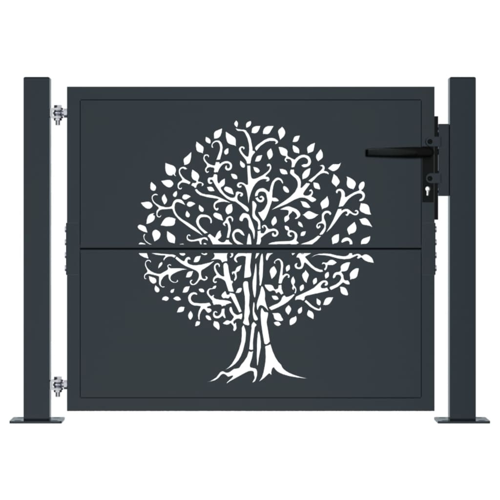 Port vidaxl 105x80 cm avec arbre conception en acier anthracite -colored