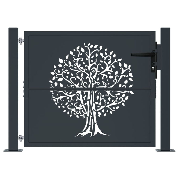 Port vidaxl 105x80 cm avec arbre conception en acier anthracite -colored