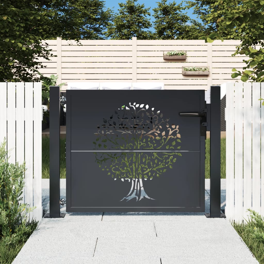 Port vidaxl 105x80 cm avec arbre conception en acier anthracite -colored