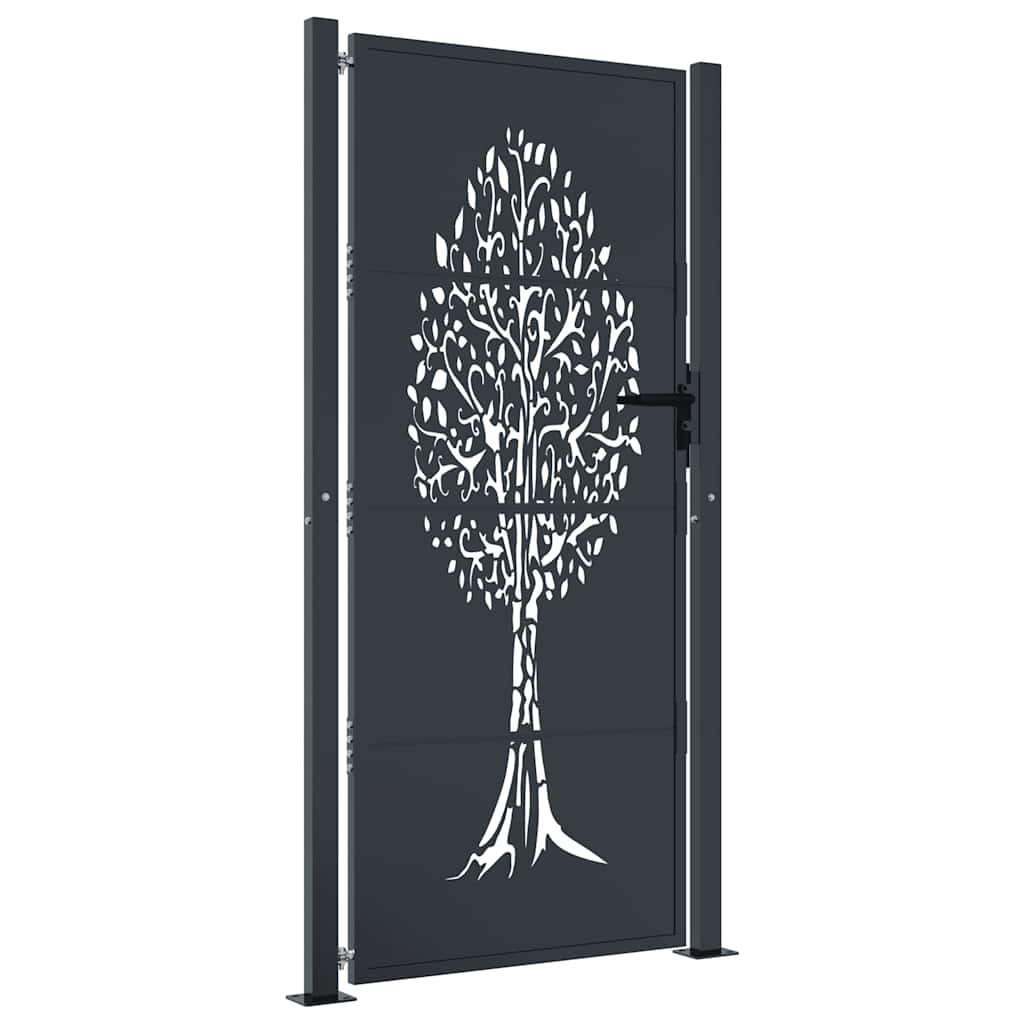 Port vidaxl 105x180 cm avec arbre conception en acier anthracite -colored