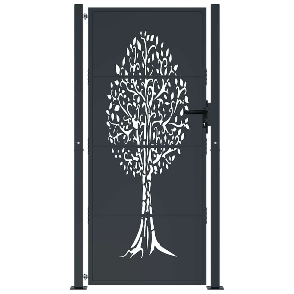 Port vidaxl 105x180 cm avec arbre conception en acier anthracite -colored