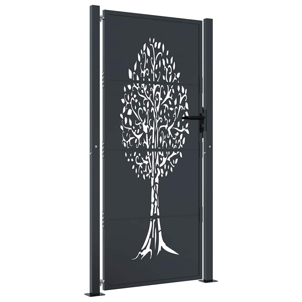 Port vidaxl 105x205 cm avec arbre conception en acier anthracite -colored