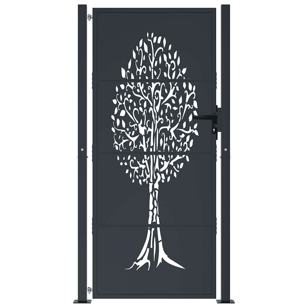 Port vidaxl 105x205 cm avec arbre conception en acier anthracite -colored