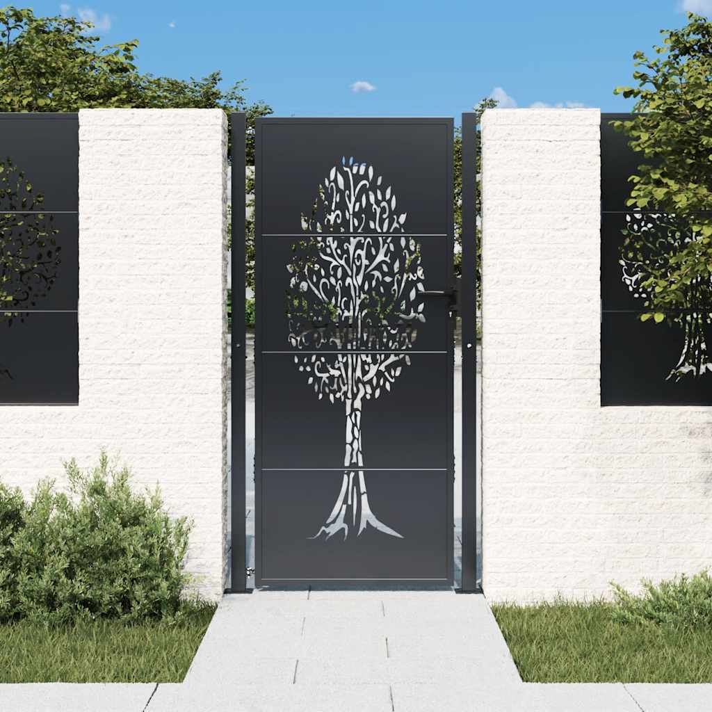 Port vidaxl 105x205 cm avec arbre conception en acier anthracite -colored
