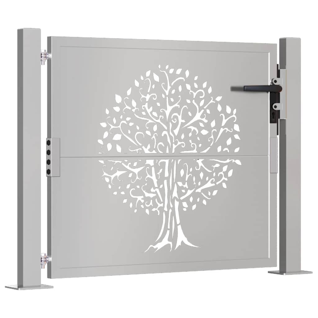 Vidaxl poort 105x80 cm conception d'arbre Cortenstaal